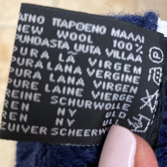 Mens sweater vest Sz XL Lambswool zip up zip down. Unisex Navy blue Vintage warm - Picture 8 of 10